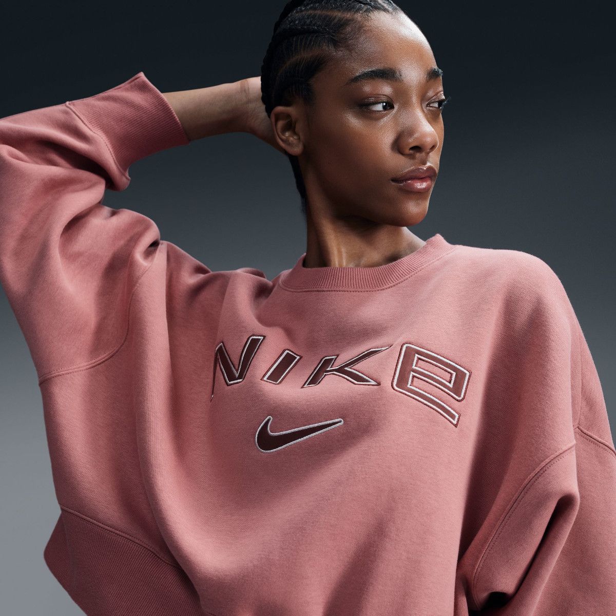 Nike Sportswear Phoenix Fleece Oversized Crew-Neck Logo Wome