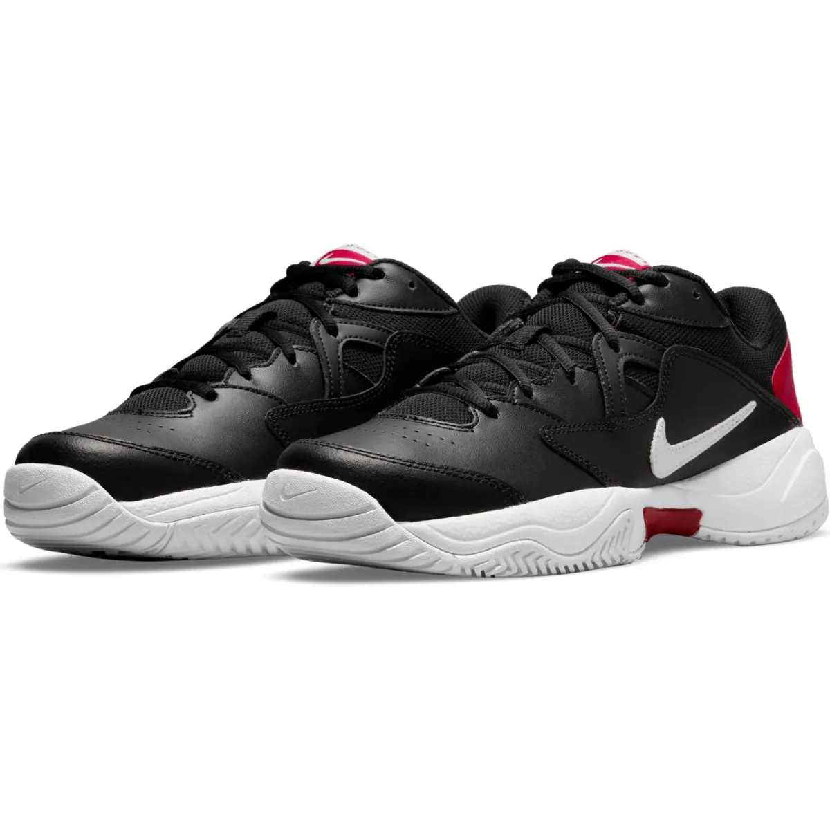Men's court lite black tennis shoes top