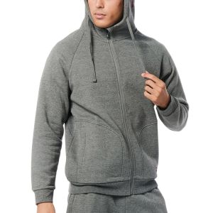 Body Action Fleece Full-Zip Men's Jacket 073215-01-DarkMelangeGrey