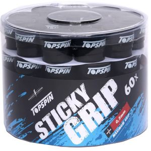 Topspin Sticky Tennis Overgrips - 0.50mm x 60 TOSGO60-BK