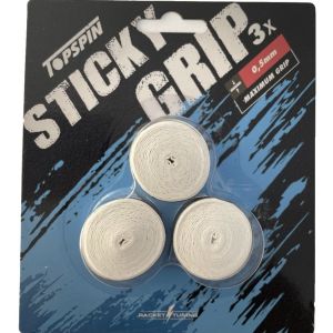 Topspin Sticky Tennis Overgrips - 0.50mm x 3 TOSGO3W
