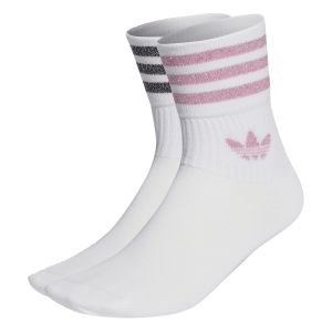 adidas Mid-Cut Glitter Women's Crew Socks x 2 HK0301