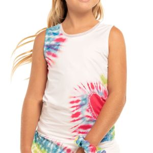 Lucky In Love Summer Fun Tie Back Girl's Tennis Tank