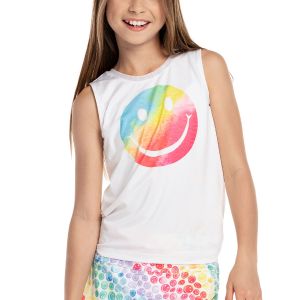 Lucky In Love All Smiles Tie Back Girl's Tennis Tank T211-Q09955