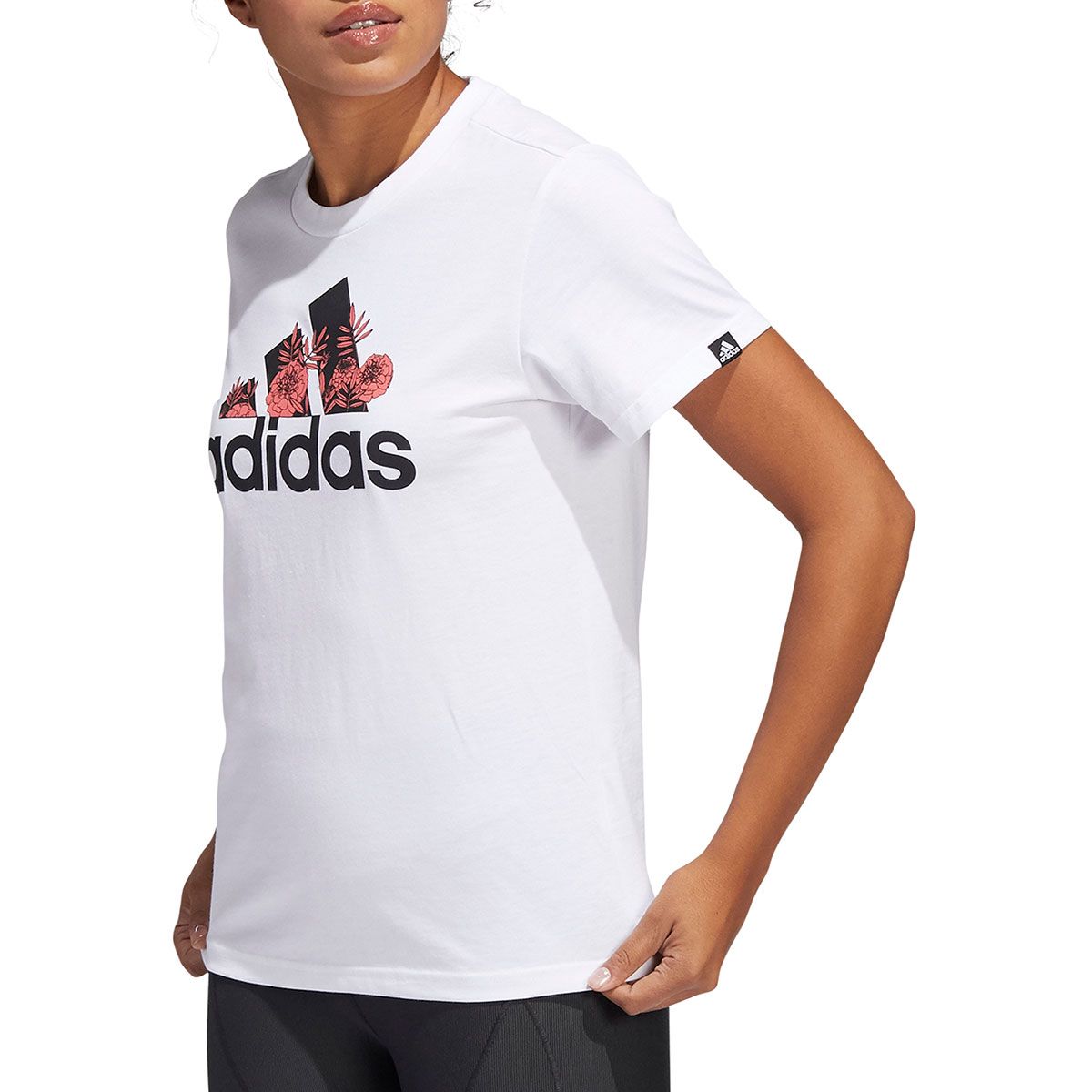 adidas Superher Floral Graphic Logo Women s T Shirt H57400