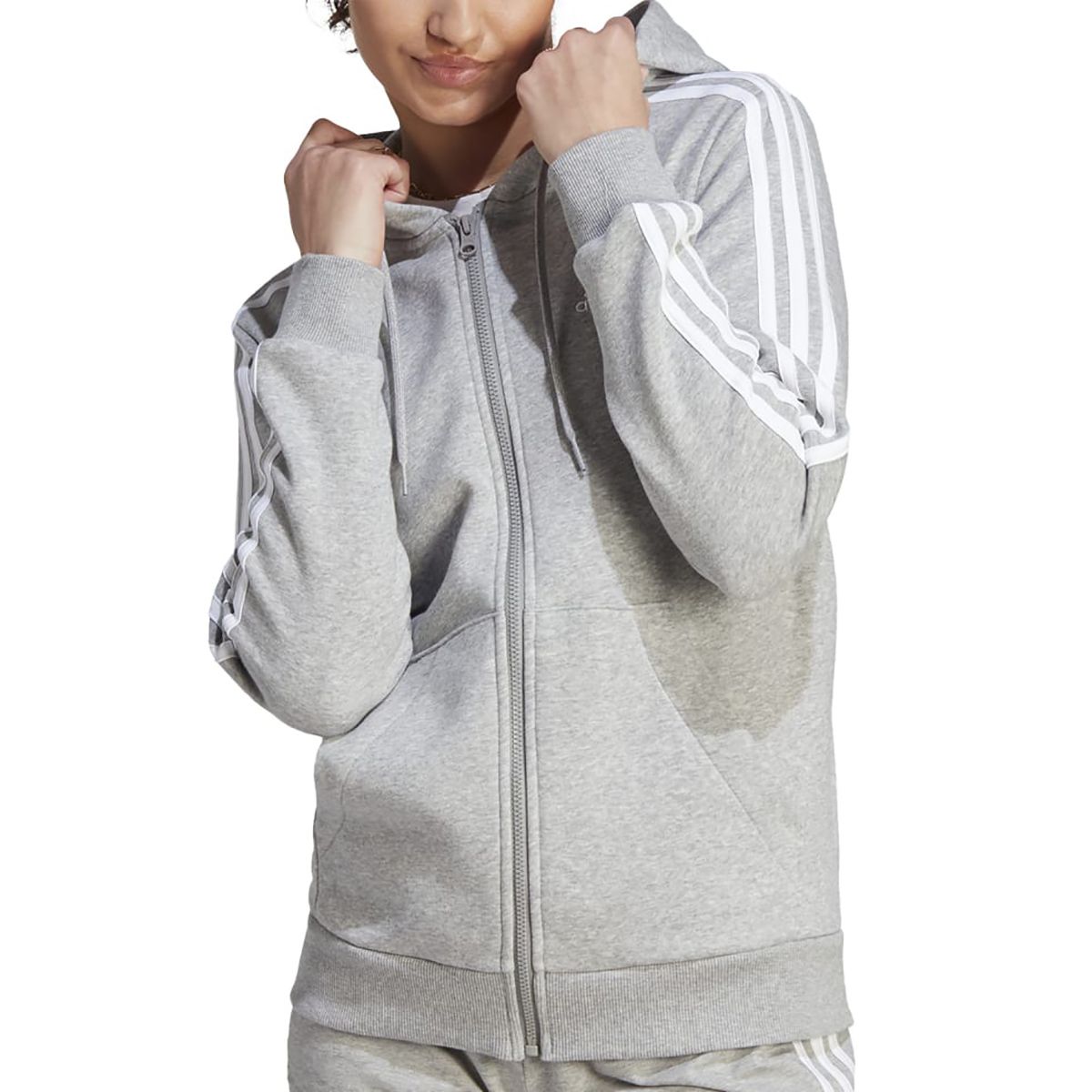 Adidas essentials 3 stripe hoodie womens sale